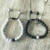 Black Lava Stones Strands Beaded Bracelets Adjustable 8MM Natural Stone Beads Bracelet Fashion Bead Jewelry