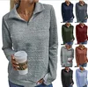 Kvinnor Sweatshirt Kvinna Zipper Crew Neck Jumper Långärmad Sweater Pure Color Mohair Pullover Tröja Casual Man Ytterkläder LSK1109