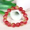 Watermelon Tourmaline Beaded Quartz Strand Bracelet Natural Stone Jewelry For Femme Adjustable Size Red Green Color