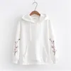 sudaderas mujer Japanese Spring Winter Sweatshirt Women Flower Letter Embroidery Oversized Hood Pullover Hoodies