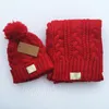 good quality Christmas hat hot brand WGG men and women winter crochet scarfs hat sets Warm winter hat cap Hats Scarves Sets