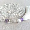 8mm Clear Quartz 108 Mala Boncuklar Budist Meditasyon Kolye Dua Boncukları Japa Mala Tassel Kolye İyileştirici Takı Hediyesi8236633