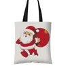 Carro Mulheres Natal Canvas Totebag das senhoras de compras da lona Feliz Natal Elk Papai floco de neve Totebag