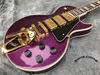 China Electric Guitar Oem Shop Guitar Electric Brilliant Purple Metal Color Tre Pickup Big Jazz Vibrato System7246207