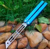 Butterfly in Knife Trainer COMB tool SQUID 440 Blade Aluminum Handle Jilt Knife Not Sharp Hunting survival camping Knife Folding tool Adker