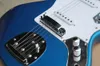 Guitare électrique bleue en métal personnalisée en usine, avec Pickups SS, Pickguard blanc, touche en palissandre, 22 frettes, personnalisable