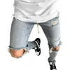 Jeans för män 2021 gotiska långa män Casual Slim Fit Rippad Skinny Distressed Holes Jeansbyxor Destroyed Streetwear