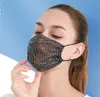 New Festive Fashion Sexy Glitter Rhinestone Funny Mask Diamond Crytal Decoration Facemask Mesh Net Yashmak For Wedding Nightclub P1422747