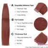Bezszwowa pu skóra wątek 100% prawdziwy ludzki włosy brazylijski Remy prosta niewidzialna taśma w rozszerzeniu dwustronna taśma samoprzylepna na 20 sztuk 17 kolor
