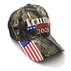 Camouflage Donald Trump Chapeau USA Drapeau Casquette de baseball Keep America Great 2020 Chapeau 3D Broderie Étoile Lettre Camo Réglable Snapback EEA1979