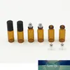 5 ml de vidro âmbar garrafas de rolo, com bola de metal para óleo essencial, aromaterapia, perfumes e Lip Balms- Tamanho perfeito para viagens
