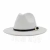 أزياء الرجال قبعة فيدورا قبعات النساء الرجل المحترم على نطاق واسع الكنيسة بريم كاب جاز باند على نطاق واسع شقة بريم جاز قبعات أغطية للرأس الحزب T2C5270