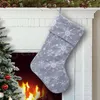 Julstrumpor presentpåse julfestival scen dekoration jul snöflinga strumpor hängande presentväska godis väska da859