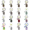 Hand sanitizer PU fles houder armband sleutelhanger tassen kwast sleutel ringen hand zeep fles cover gedrukt chapstick houder partij gunst OOA9003