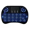 I8 Mini Teclado Sem Fio 3 Cores Backlit 2.4GHz Inglês Russo Espanhol Air Mouse com Touchpad Controle Remoto para Android TV Box