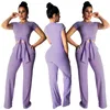 Women Designer Tracksuit Short Sleeve Outfits Sweatsuits Lagging 2 Piece Set Skinny Sweat Suits Tights Sport Sate Pullover Pants Plus Size