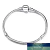 Hot Koop 925 Sterling Silver Love 3mm Snake Chains 17-21cm Armband Bangle Fit Europese Kralen Charm Mode DIY Sieraden Accessoires