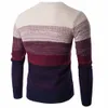 Fjun Brand Sweater Casual Automn O-Neck Striped Struited Pullsouvers Slim Fit Men Long Mancheur Poulain masculin Vêtements minces SAPETER HOMBRE MX200711