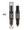 QIC Highlighter Contour Stick Concealer Barダブルヘッド防水ハイライトスティックステレオフェイシャルブライディングペンメイクアップ9851799