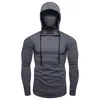 Mens Gym Tunna Hoodie Långärmad Hoodies Med Mask Tröja Casual Splice Stor Open-Forked Mask Hoodie Sweatshirt Hooded Tops