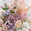Ghirlande di fiori decorativi Personalizzati Baby Pink Viola Fiore artificiale Fila Matrimonio Arco Decor Sfondo Disposizione Puntelli Stage Roa248a