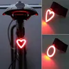 Serce Okrągły kształt LED Rower Light USB Ładuj Rower Light Wodoodporna MTB Taillight Jazda na rowerze Noc Bezpieczeństwo Lampa Ostrzegawcza Światła rowerowe