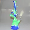 Silicone bong Hookahs with glass bowl Diffuse coloured Portable foldable Smoking Water pipe Oil Rig 10 inch Dab Rigs