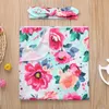 Couverture d'emmaillotage florale pour nouveau-né de 0 à 3 mois, 2 pièces, pour filles et garçons, bandeau pour emmailloter