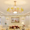 Ny europeisk lyxkristall ljuskrona vardagsrum sovrum lampa enkla moderna hushållslampor glas kristaller för ljuskronor