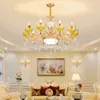 New European luxury crystal chandelier living room bedroom lamp simple modern household lamps glass crystals for chandeliers