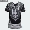 Dashikiage Unisex Donna Uomo Africano Dashiki T-Shirt Boho Hippie Kaftan Festive Tribal Gypsy Ethnic Top Camicetta tradizionale