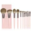 Make Up Brushes Luxury Vegan Professional Private Label 12Pcs Wood handle Synthetic Hair Makeup Cleaning Brush Cosmetic Brush Set8335902