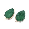 1pcs Natural Stone Crystal Quartzs Charms Pendants Green for Jewelry Making Necklace Earrings 20x38mm326m