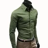 Męskie sukienki Koszule Men Business Shirt plus pojedynczy piersi mężczyzna formalny bluzka biała bluzka Zrzuć kołnierzyka Topy Autumn Long Rleeve B2488