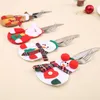 Ny julkniv gaffel uppsättning tecknad santa claus snögubbe älg deer bestick set xmas festival hem dekorations redskap väska w-00174