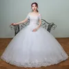 Новое поступление весна белый кружевной рукав свадебное платье 2020 корейский стиль аппликации Vestidos de Noiva сексуальная лодка шеи свадебное платье