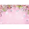 Фоновый материал весенний розовый тематический фон бабочка персик цветы цветы po pograph
