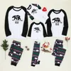 2020 New Family Parent-child Clothes European And American Round Neck Christmas Bear Pattern Long Sleeve Home Clothes