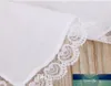 Vit spets tunna handdukkvinna bröllop gåvor party dekoration tyg servetter vanlig tom diy näsduk 2525cm9076133