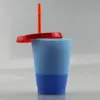 500 ml kleur veranderende bekers 16oz koude cups kleur veranderende tuimelaar met stro ecofriendly koffie tuimelaar reizen koude cups 5pcs / set