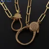 MHSSUN mode peut ouvrir boucle cubique Zircon pendentif collier exagération grosse chaîne collier pour bijoux cadeau 1 PC Newest4544585