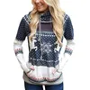 크리스마스 엘크 눈송이 인쇄 인쇄 여성 후드 후드 디자이너 스웨터 풀오버 티셔츠 포켓 스포츠 가을 스웨트 셔츠 Clot1877707