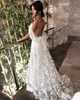 2021 Robes de mariée sexy dos nu broderie dentelle appliques cristaux une ligne sur l'épaule balayage train robe de mariée vestido de novia