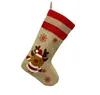 Christmas Stocking Santa Claus Sokken Sneeuwman Rendier Kids Gift Tassen Open haard Ornamenten voor Kerstmis Decoraties