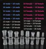 Bong rökningstillbehör 10mm drop down adapter 14mm manlig kvinnlig 18 mm askfångare återvinnsolje riggar dab glas vatten rör skålbubbler