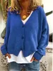 캔디 컬러 카디건 스웨터 여성 가을 ​​버튼 스웨터 여성 캐주얼 느슨한 긴 소매 니트 스웨터 2020 겨울 옷