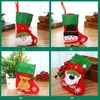 Mini-Weihnachts-Hängesocken, niedliche Süßigkeiten-Geschenktüte, Schneemann, Weihnachtsmann, Hirsch, Bär, Weihnachtsstrumpf für Weihnachtsbaum-Dekor, Anhänger BH4030 TYJ