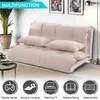 US STOCK Oris Fur. Adjustable Foldable Modern Leisure Sofa Bed Video Gaming Sofa with Two Pillows WF008064DAA