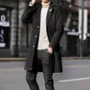 Men's Trench Coat Red Steampunk Grey Woolen Mens Clothing Fashion Winter Coats for Elegante Long Jackets Korean