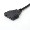 1 Input 2 HDTV Splitter Cable HD 1080P Video Switcher Adapter Output Port Hub For X-box PS3/4 DVD HDTV PC Laptop TV 30cm